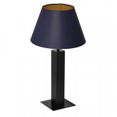 Czarna lampa stołowa nocna z granatowym abażurem TABLE LAMPS 3615 Luminex