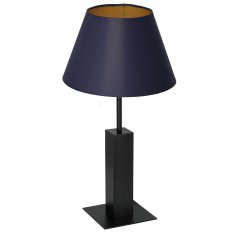 Czarna lampa stołowa nocna z granatowym abażurem TABLE LAMPS 3646 Luminex