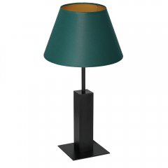 Czarna lampa stołowa nocna z zielonym abażurem TABLE LAMPS 3645 Luminex