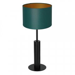 Czarna lampa stołowa nocna z zielonym abażurem TABLE LAMPS 3680 Luminex